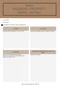 Checklist premier appel prospect